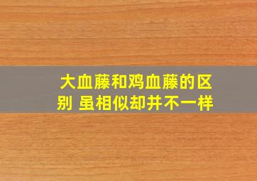 大血藤和鸡血藤的区别 虽相似却并不一样